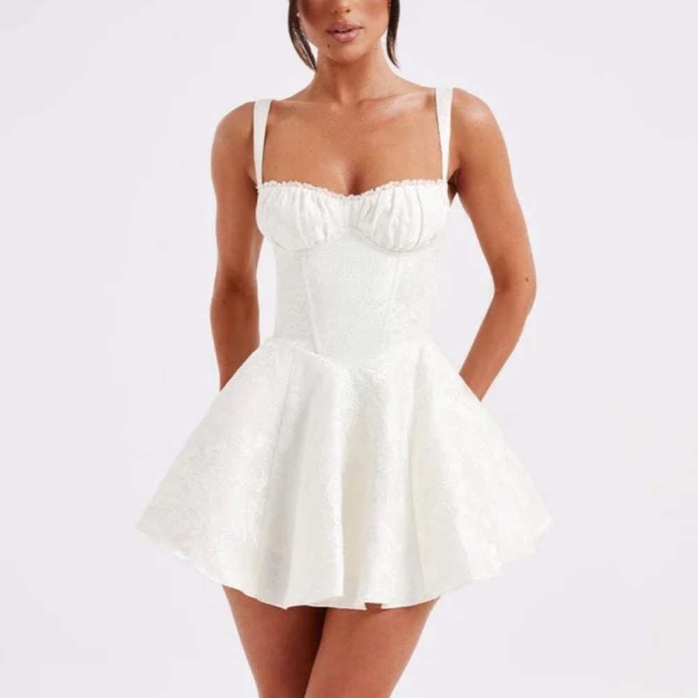 Elegant White Bow Dress
